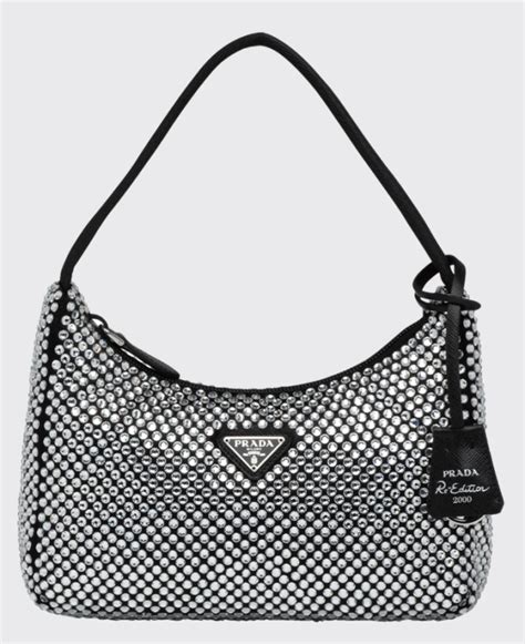 prada rhinestone bag|More.